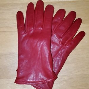 Red Leather Thinsulate Gloves XL